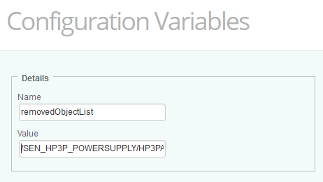 Adding the removedObjectList Configuration Variable to the HP3PAR Monitoring Policy